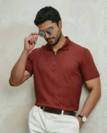 Polo Cuello Camisa Hombre Eidan Azul Real - Imagen 4
